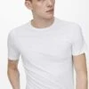 Only & Sons ONSBASIC SLIM O NECK 2 PACK - T-Shirt Basic - White