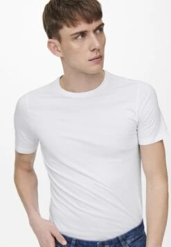 Only & Sons ONSBASIC SLIM O NECK 2 PACK - T-Shirt Basic - White