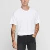 Only & Sons KURZARM ONSMATT - T-Shirt Basic - White