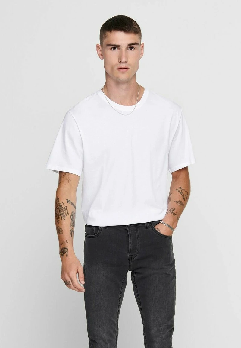 Only & Sons KURZARM ONSMATT - T-Shirt Basic - White 1 Only & Sons KURZARM ONSMATT - T-Shirt Basic - White