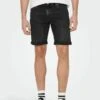 Only & Sons Jeans Shorts - Washed Black