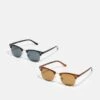 Only & Sons SUNGLASSES 2 PACK - Sonnenbrille - Brown Stone/club Black