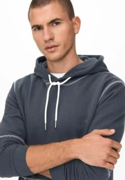 Only & Sons KONTRASTNAHT - Kapuzenpullover - Dark Navy -Only and Sons Verkäufe 21ecc7c139974a1db7fd9985ab7466a1