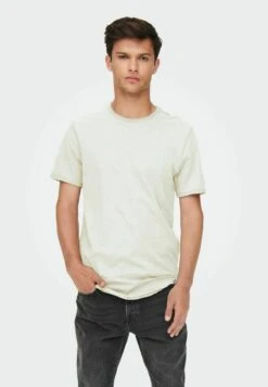 Only & Sons RUNDHALS LANGES KURZARM AUS ONSBEN - T-Shirt Basic - Weiß