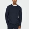 Only & Sons EINFARBIGER - Strickpullover - Dark Navy