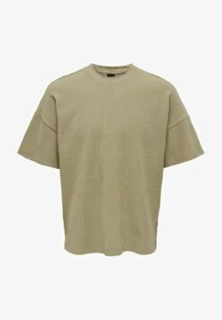 Only & Sons EINFARBIGES RUNDHAL WEITES KURZARM BASIC ONSBERKE - T-Shirt Basic - Beige