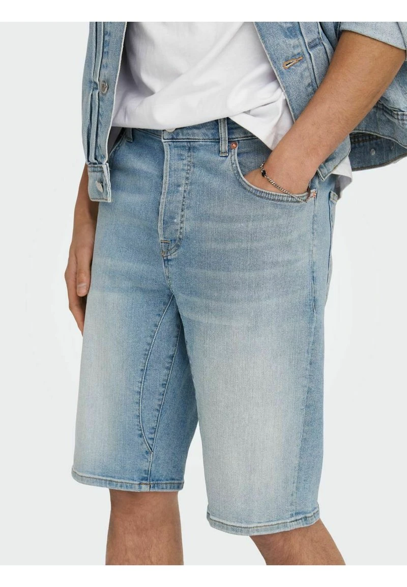 Only & Sons Jeans Shorts - Light Blue Denim 4 Only & Sons Jeans Shorts - Light Blue Denim – Bild 4