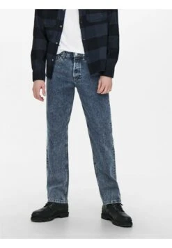 Only & Sons STONED WASHED - Jeans Straight Leg - Blau