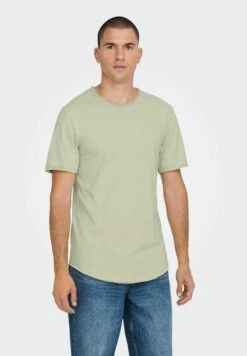 Only & Sons RUNDHALS LANGES KURZARM AUS ONSBEN - T-Shirt Basic - Grau