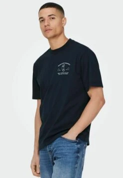 Only & Sons T-Shirt Print - Dark Navy -Only and Sons Verkäufe 7b09269f0ded4384aba4d0ad52d02b87