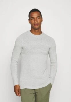 Only & Sons ONSBACE CREW - Strickpullover - Light Grey Melange