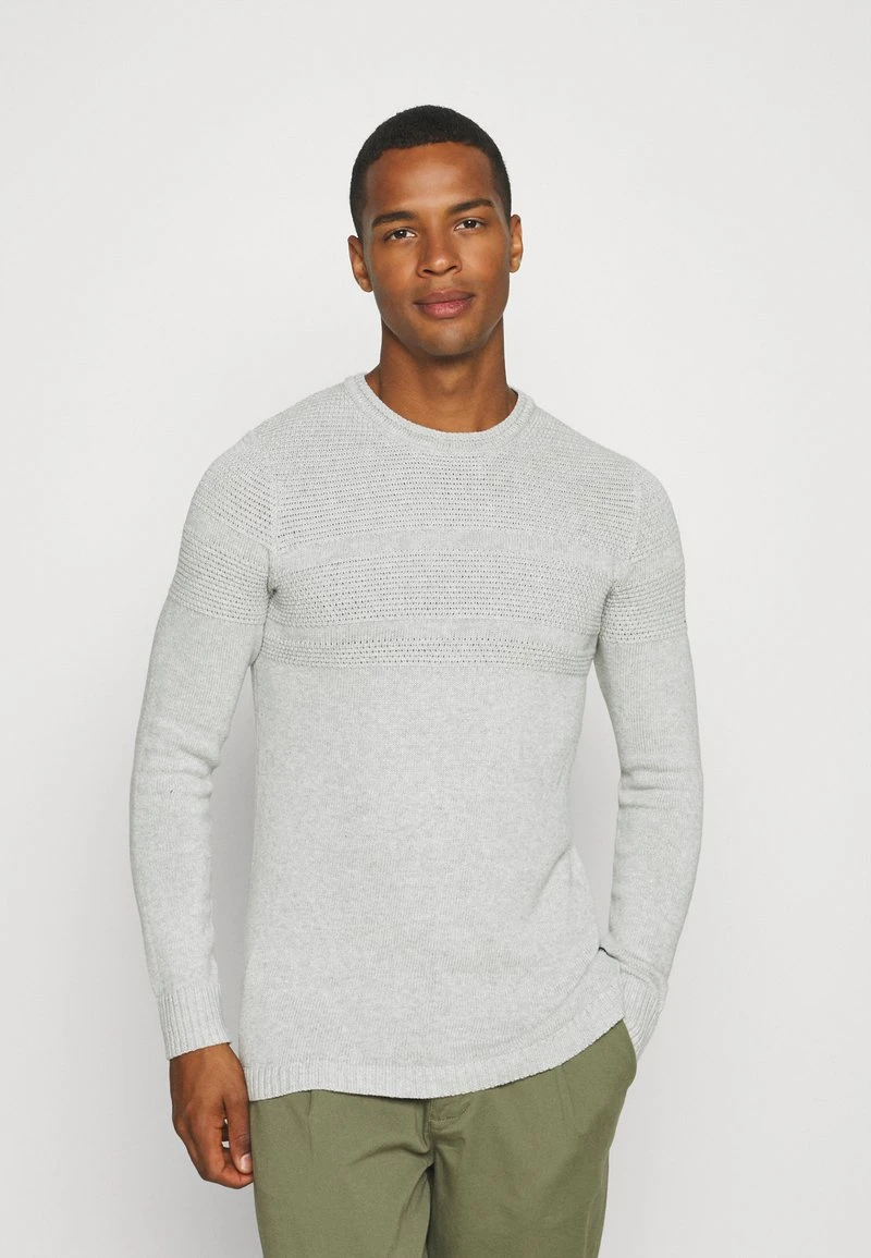 Only & Sons ONSBACE CREW - Strickpullover - Light Grey Melange 1 Only & Sons ONSBACE CREW - Strickpullover - Light Grey Melange