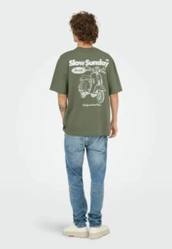 Only & Sons NATHAN - Print T-shirt - Agave Green