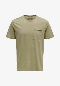Only & Sons ONSROY REG SS SLUB POCKET NOOS - T-Shirt Basic - Chinchilla -Only and Sons Verkäufe 870bb9eb1cf247b38393c7da03ff26f1