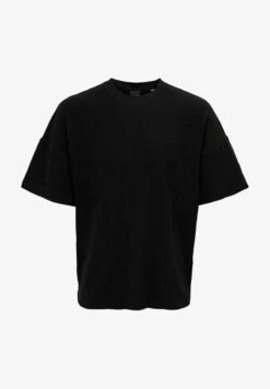 Only & Sons EINFARBIGES RUNDHAL WEITES KURZARM BASIC ONSBERKE - T-Shirt Basic - Schwarz