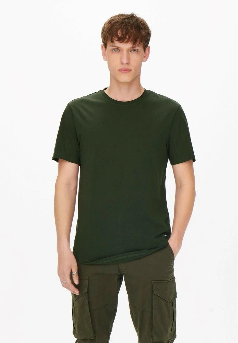 Only & Sons KURZARM ONSMATT - T-Shirt Basic - Dunkelgrün 1 Only & Sons KURZARM ONSMATT - T-Shirt Basic - Dunkelgrün