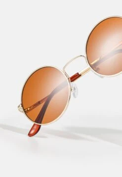 Only & Sons ONSSUNGLASSES ROUND UNISEX - Sonnenbrille - Chocolate Brown/gold-coloured -Only and Sons Verkäufe adccb93d01744479aaf9d8bc36ff9cd6