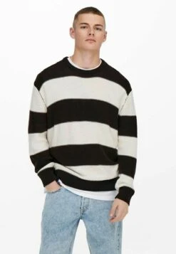 Only & Sons Strickpullover - Black/beige