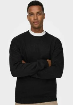 Only & Sons Strickpullover - Black -Only and Sons Verkäufe c0737ef0d14541bda4f0f31743f8aaae