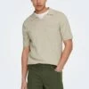 Only & Sons KURZARM ONSACE - Poloshirt - Beige