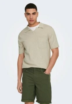 Only & Sons KURZARM ONSACE - Poloshirt - Beige