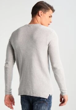 Only & Sons ONSDAN STRUCTURE CREW NECK - Strickpullover - Light Grey Melange -Only and Sons Verkäufe cb1738d7158d4b45995775c374267454