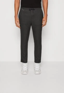 Only & Sons ONSLINUS TAP CROP PANT - Stoffhose - Dark Grey Melange