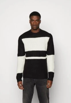 Only & Sons ONSEZLO STRAIGHT FIT BLOCK - Strickpullover - Black