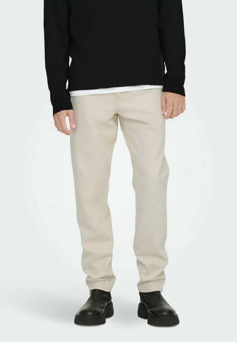 Only & Sons TWILL - Jeans Tapered Fit - Ecru 1 Only & Sons TWILL - Jeans Tapered Fit - Ecru