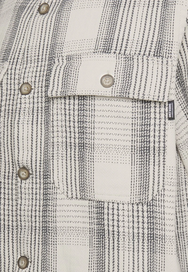 Only & Sons ONSSCOTT OVERSHIRT - Übergangsjacke - Off-white/dark Blue 3 Only & Sons ONSSCOTT OVERSHIRT - Übergangsjacke - Off-white/dark Blue – Bild 3