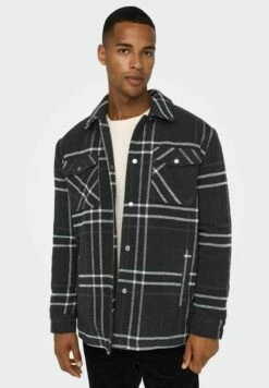 Only & Sons LOOSE CHECK - Leichte Jacke - Black 9 Only & Sons LOOSE CHECK - Leichte Jacke - Black -Only and Sons Verkäufe e1dea3797dc84f71bf4e63a6f0b6261a