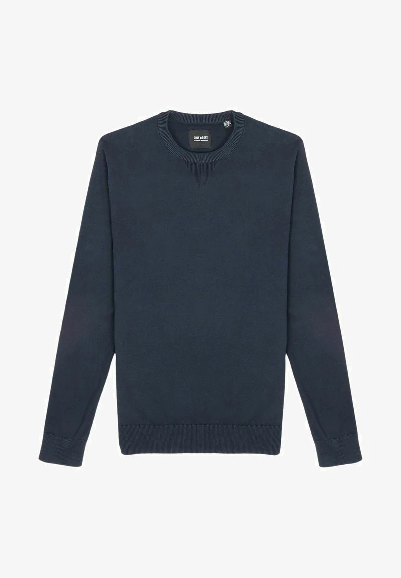 Only & Sons ONSBOVI REG LS 12 WASH - Strickpullover - Blu 1 Only & Sons ONSBOVI REG LS 12 WASH - Strickpullover - Blu