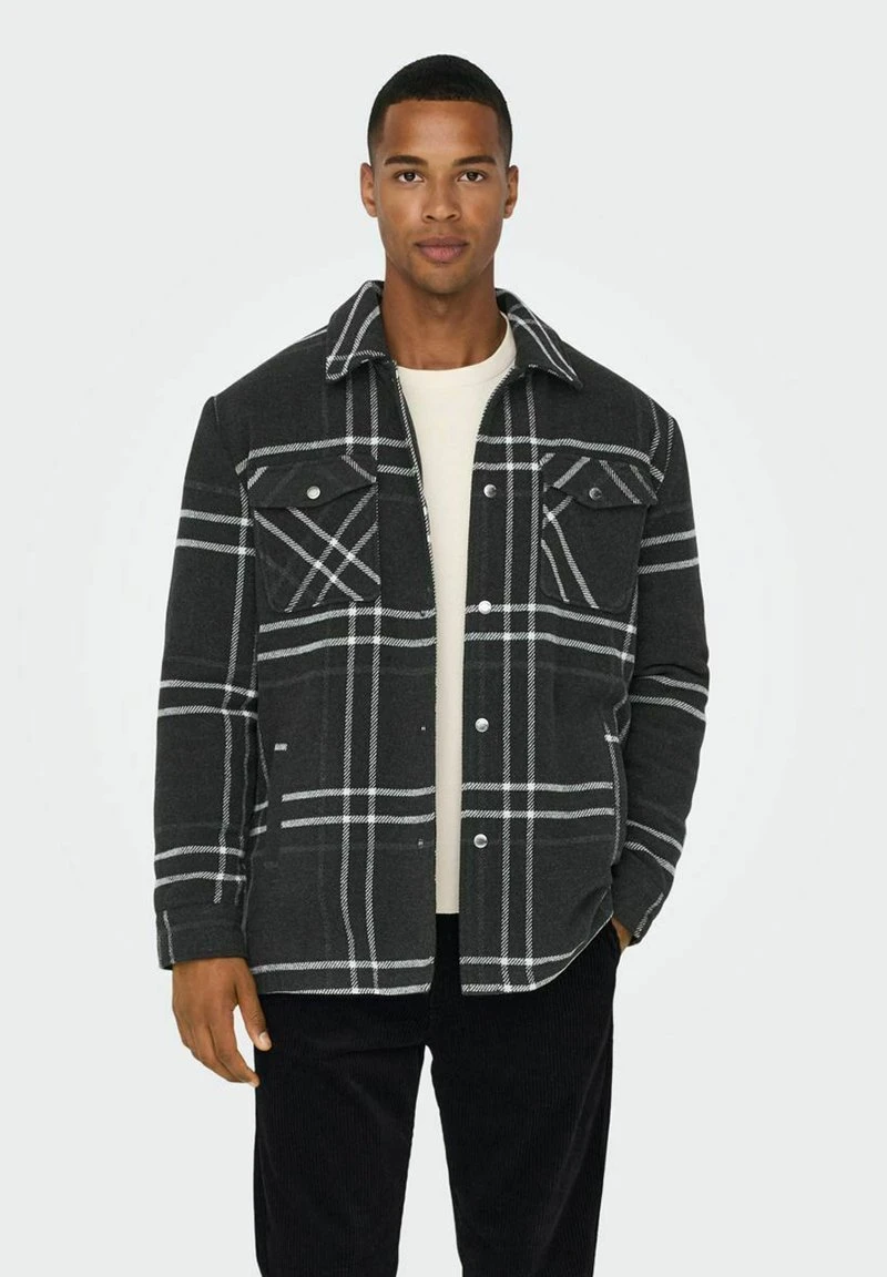 Only & Sons LOOSE CHECK - Leichte Jacke - Black 1 Only & Sons LOOSE CHECK - Leichte Jacke - Black