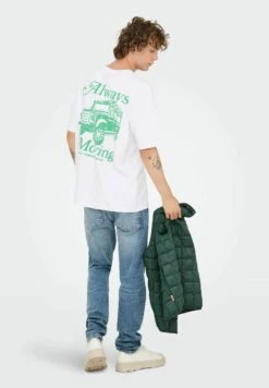 Only & Sons NATHAN - Print T-shirt - Bright White